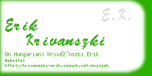 erik krivanszki business card